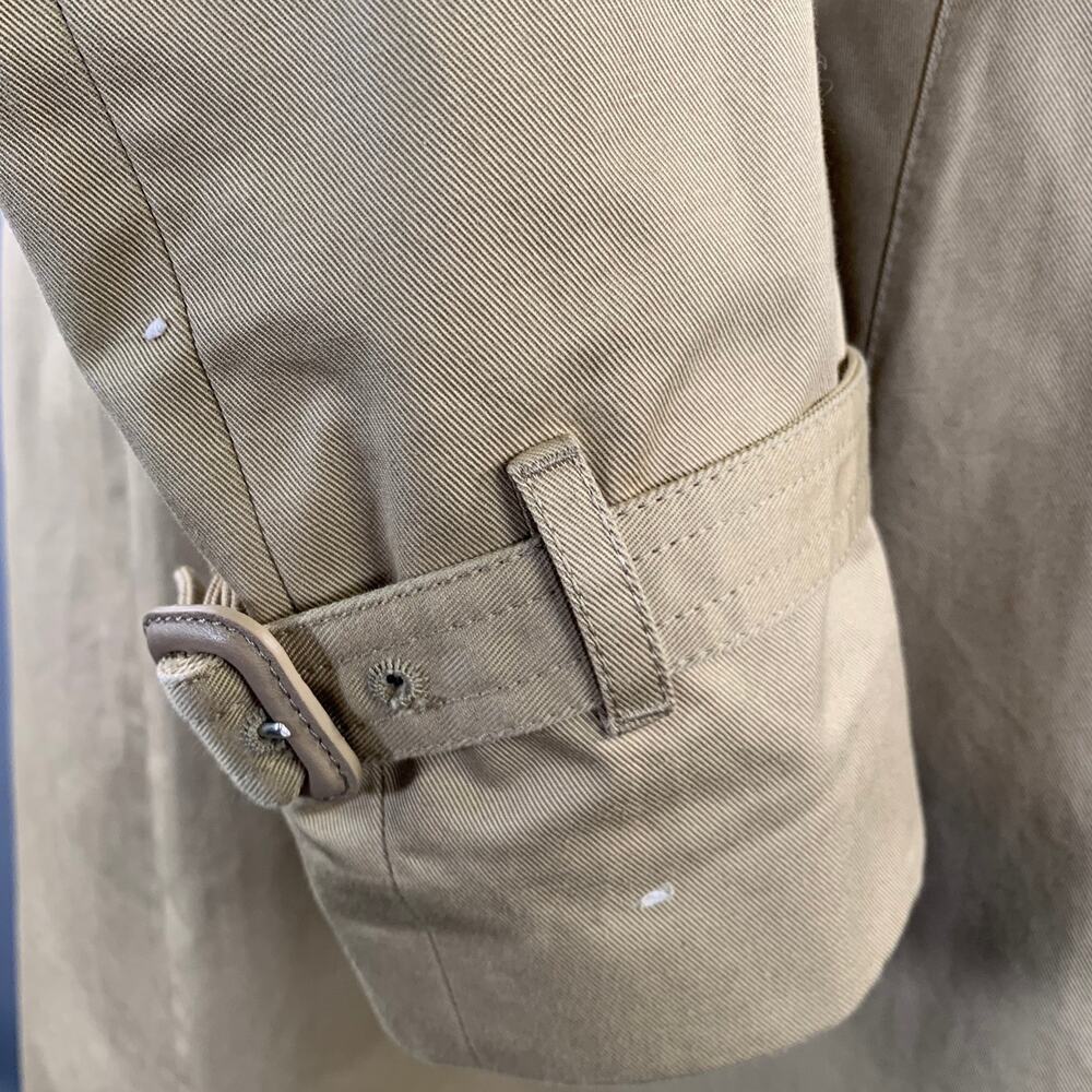 MAISON MARGIELA Size M Khaki Cotton Cut Out Trench Coat - Picture 10 of 10